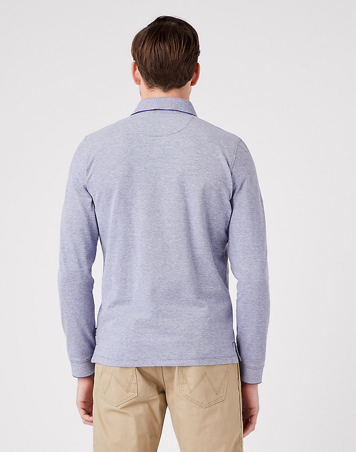 Long Sleeve Refined Polo in Blue Ribbon alternative view 2