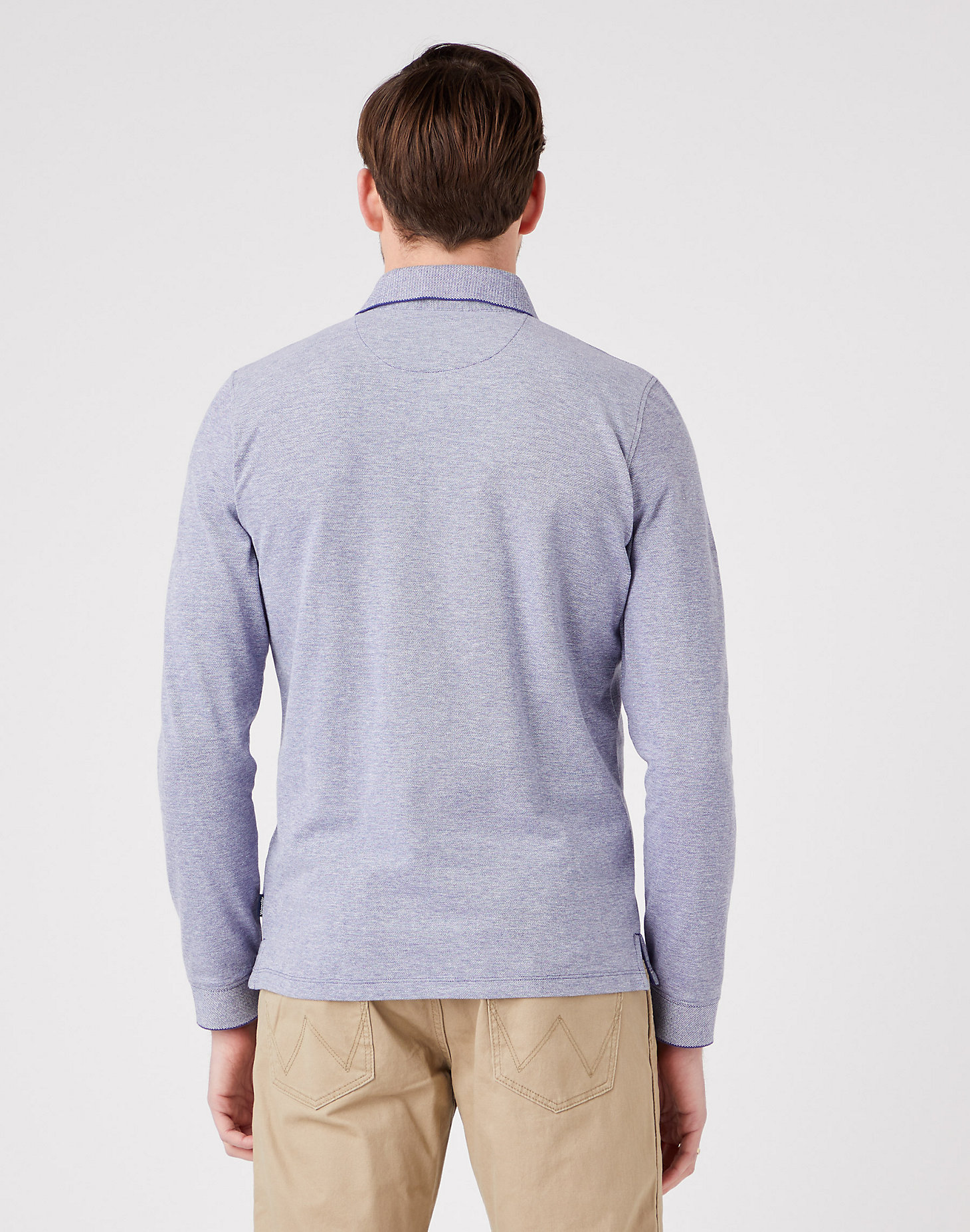 Long Sleeve Refined Polo in Blue Ribbon alternative view 2