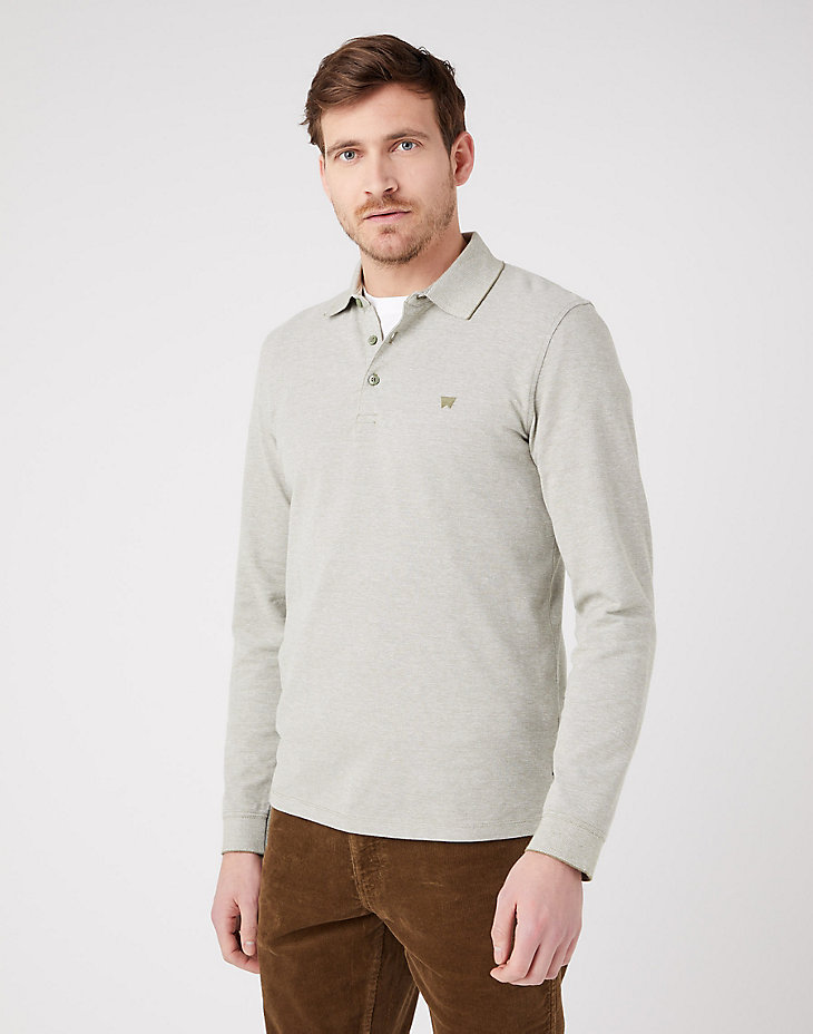 Long Sleeve Refined Polo in Deep Lichen Green main view