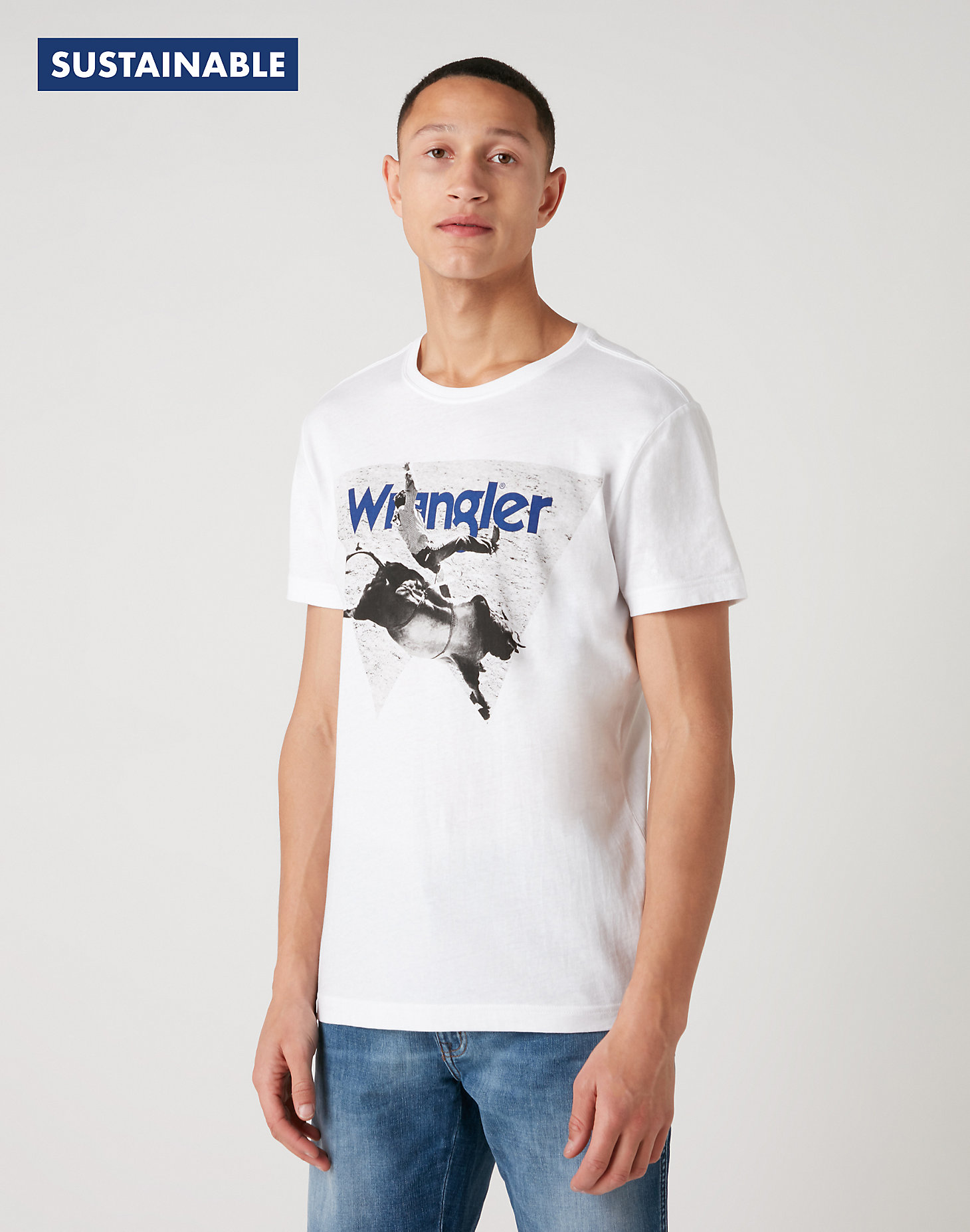 Short Sleeve Cowboy Cool Tee in White main view