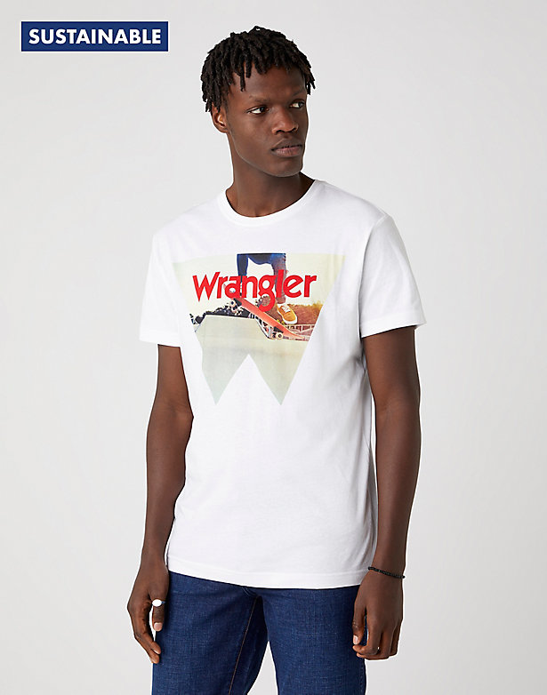 Short Sleeve Cowboy Cool Tee in Real White