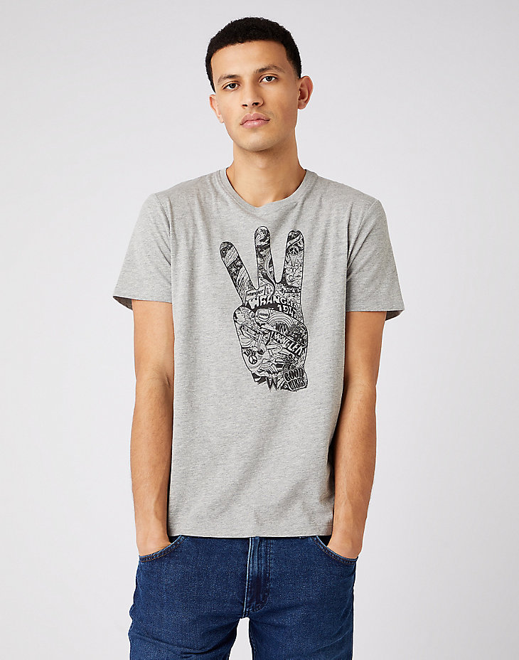 Positive Vibe Tee in Mid Grey Mel main view