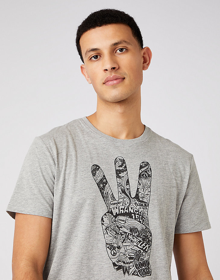 Positive Vibe Tee in Mid Grey Mel alternative view 3