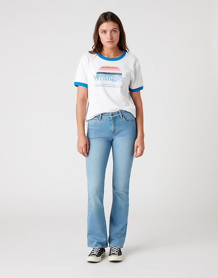 Relaxed Ringer Tee in White alternative view