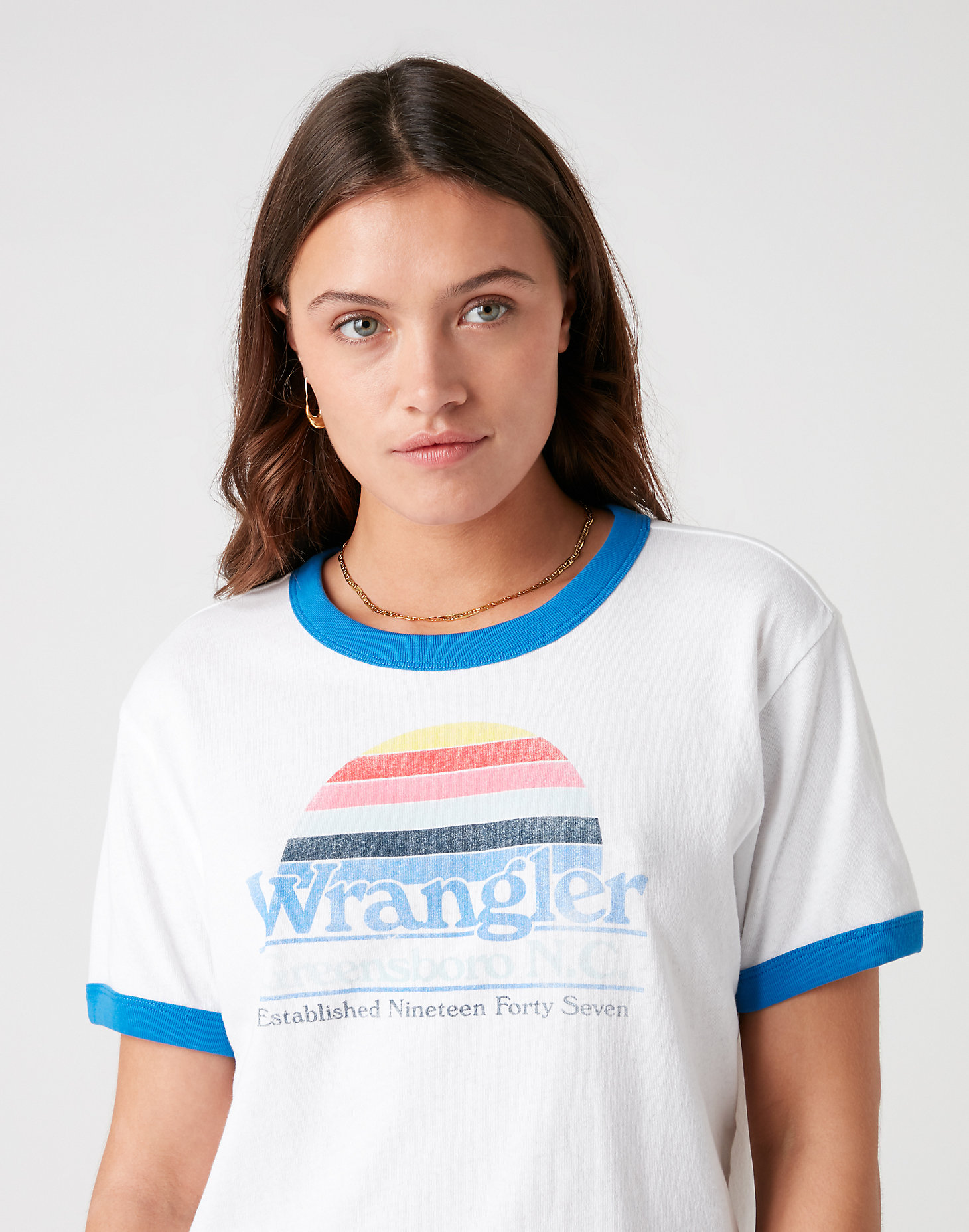 Relaxed Ringer Tee in White alternative view 3
