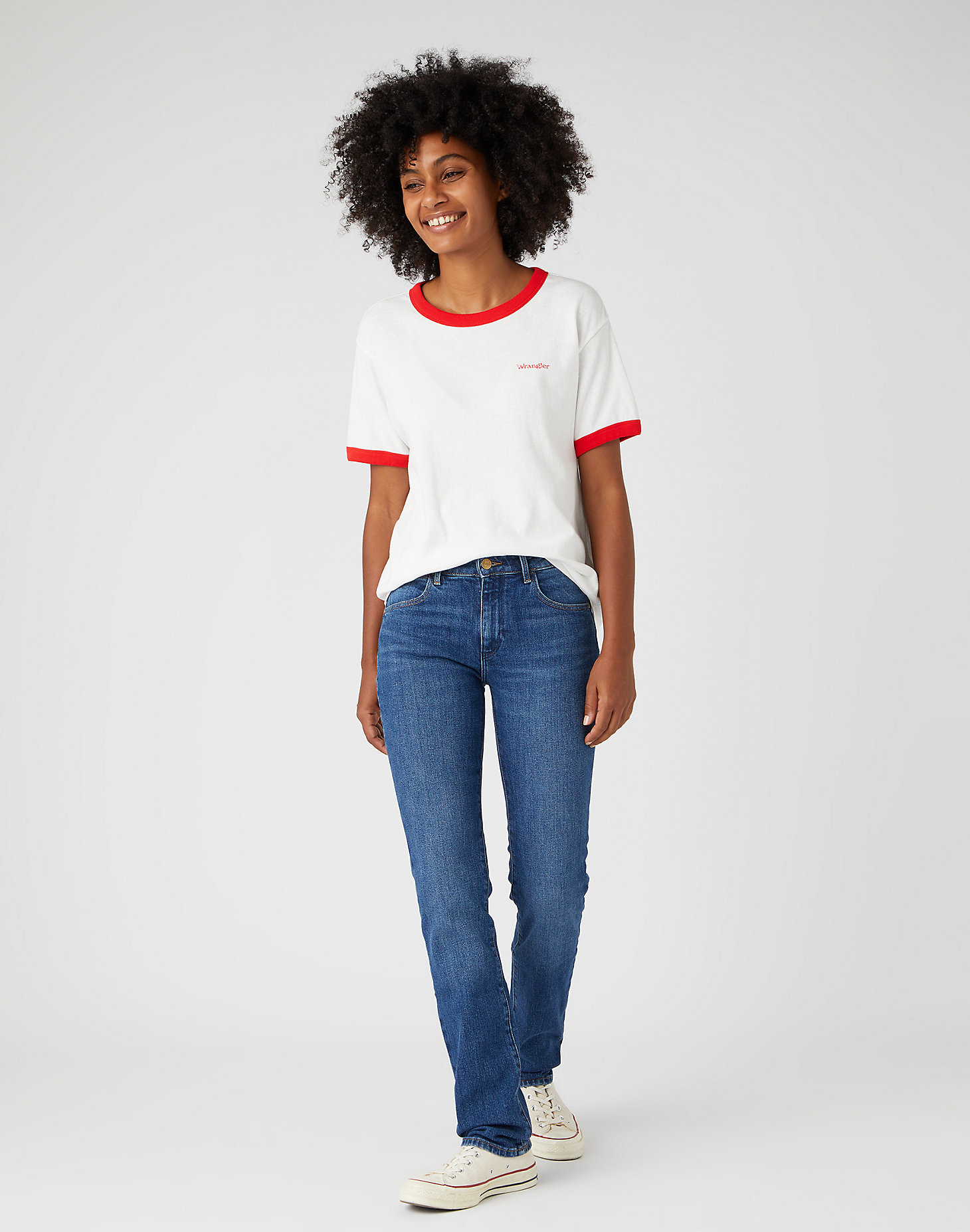 Relaxed Ringer Tee in Flame Red alternative view 1