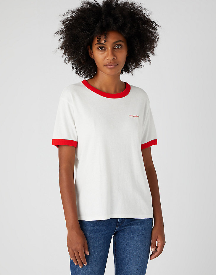Relaxed Ringer Tee in Flame Red alternative view 2