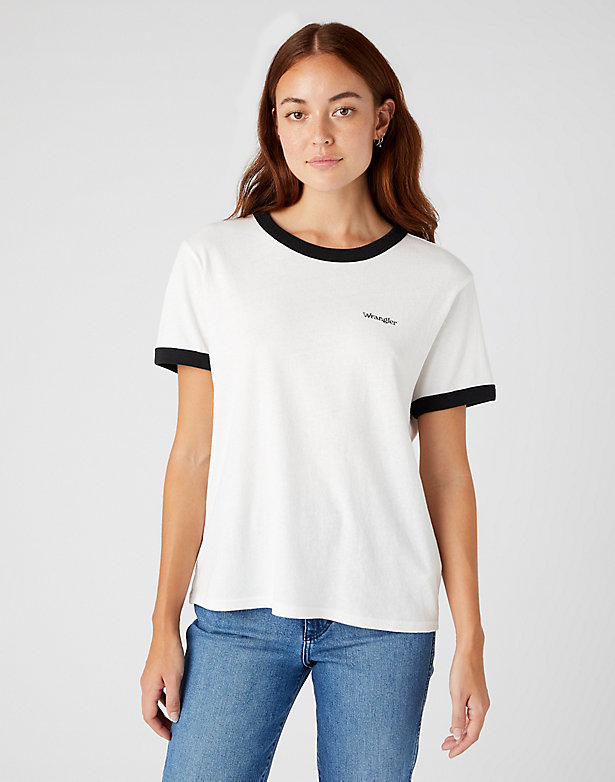 Relaxed Ringer Tee in Faded Black