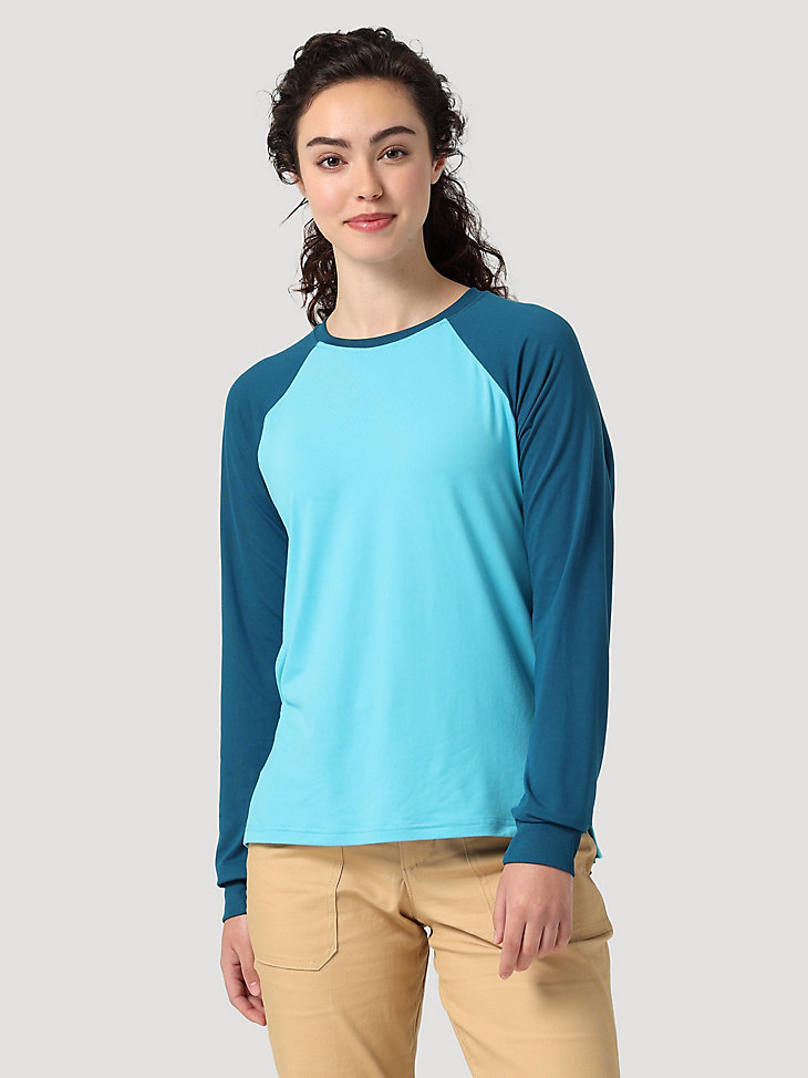 Long Sleeve Performance Tee in Moroccan Blue main view