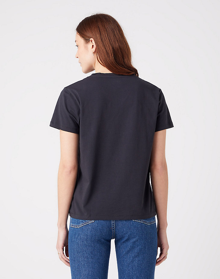 Sign Off Vneck Tee in Faded Black alternative view 2