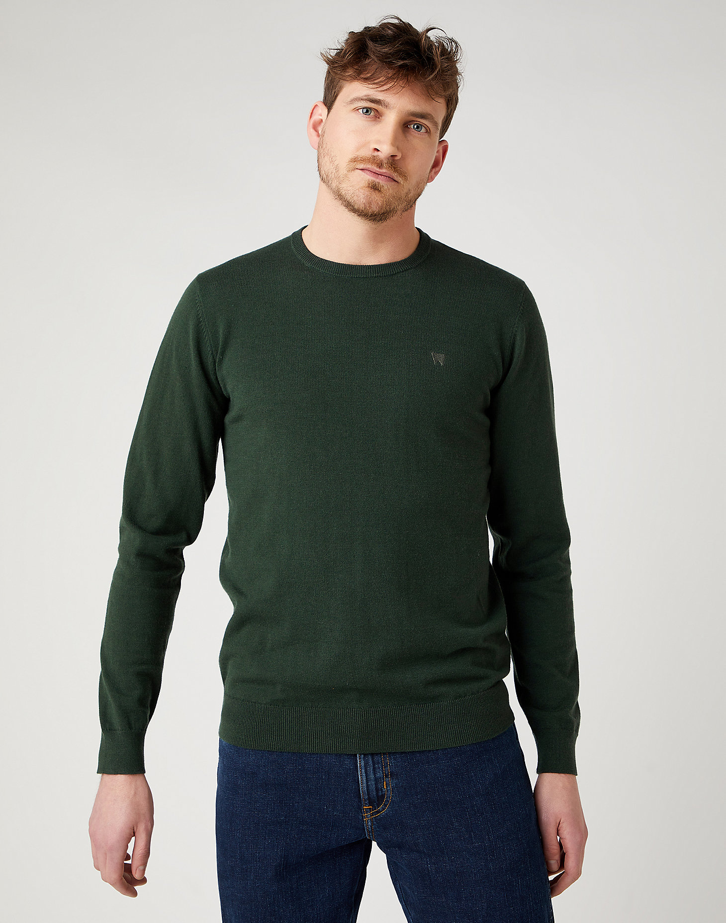 Crewneck Knit in Deep Forest main view