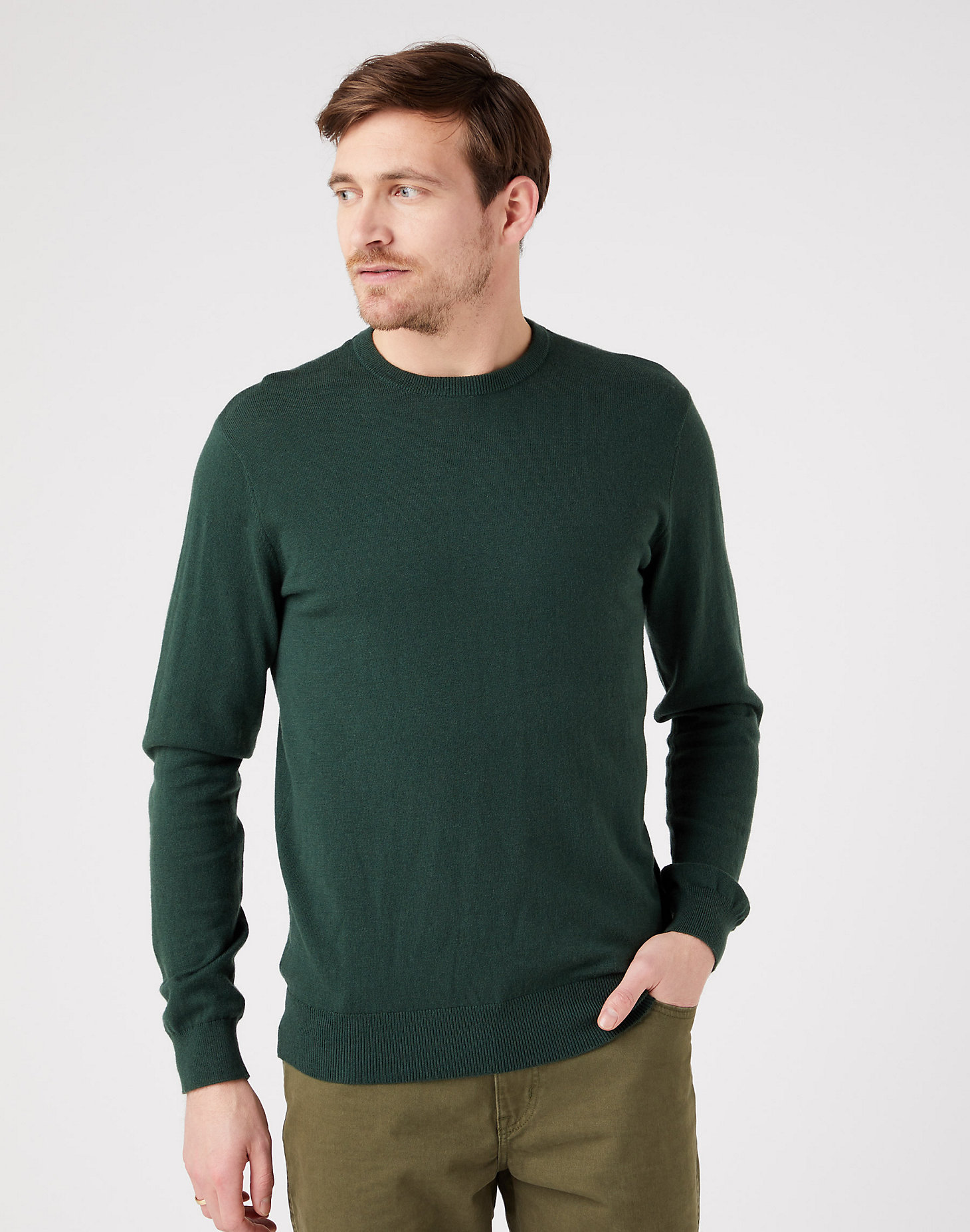 Crewneck Knit in Sycamore Green main view