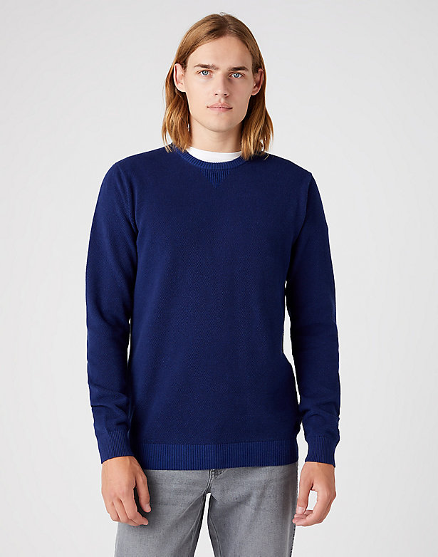 Two Tone Crewneck in Medieval Blue