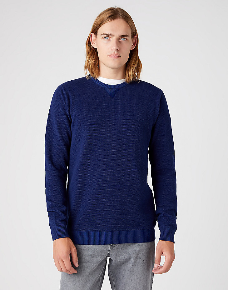 Two Tone Crewneck in Medieval Blue main view