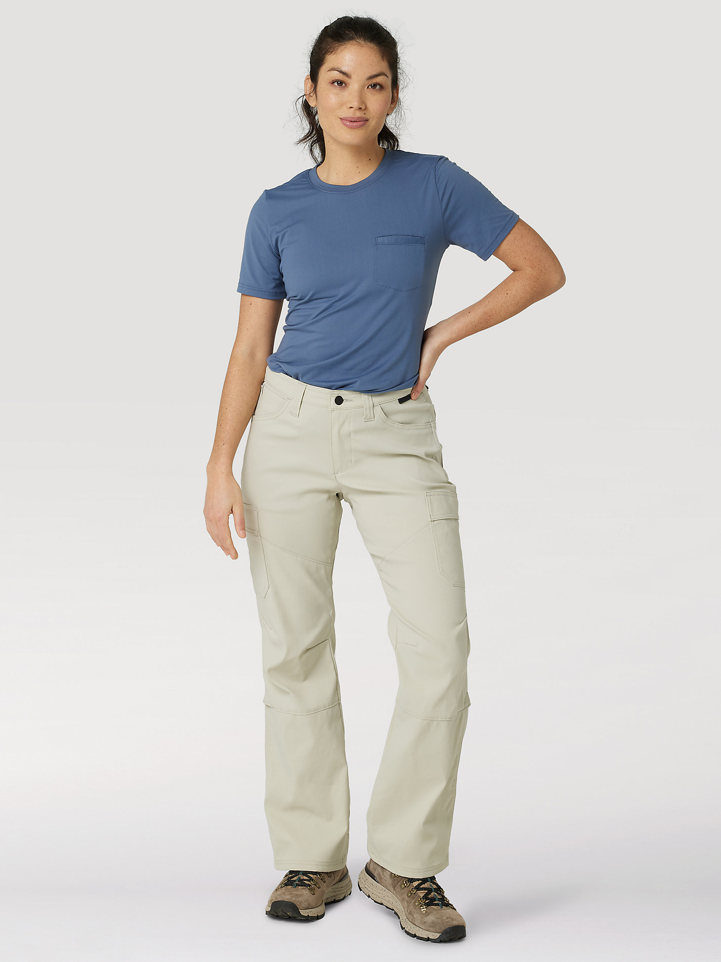 Cargo Bootcut Trousers in Pelican alternative view 1