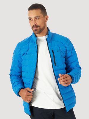 Wrangler blue & hot sale yellow padded jacket