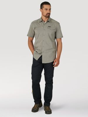mens short sleeve shirt with zipper pocket
