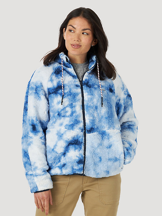All Terrain Gear Sherpa Fleece Jacket in Blue Tie Dye