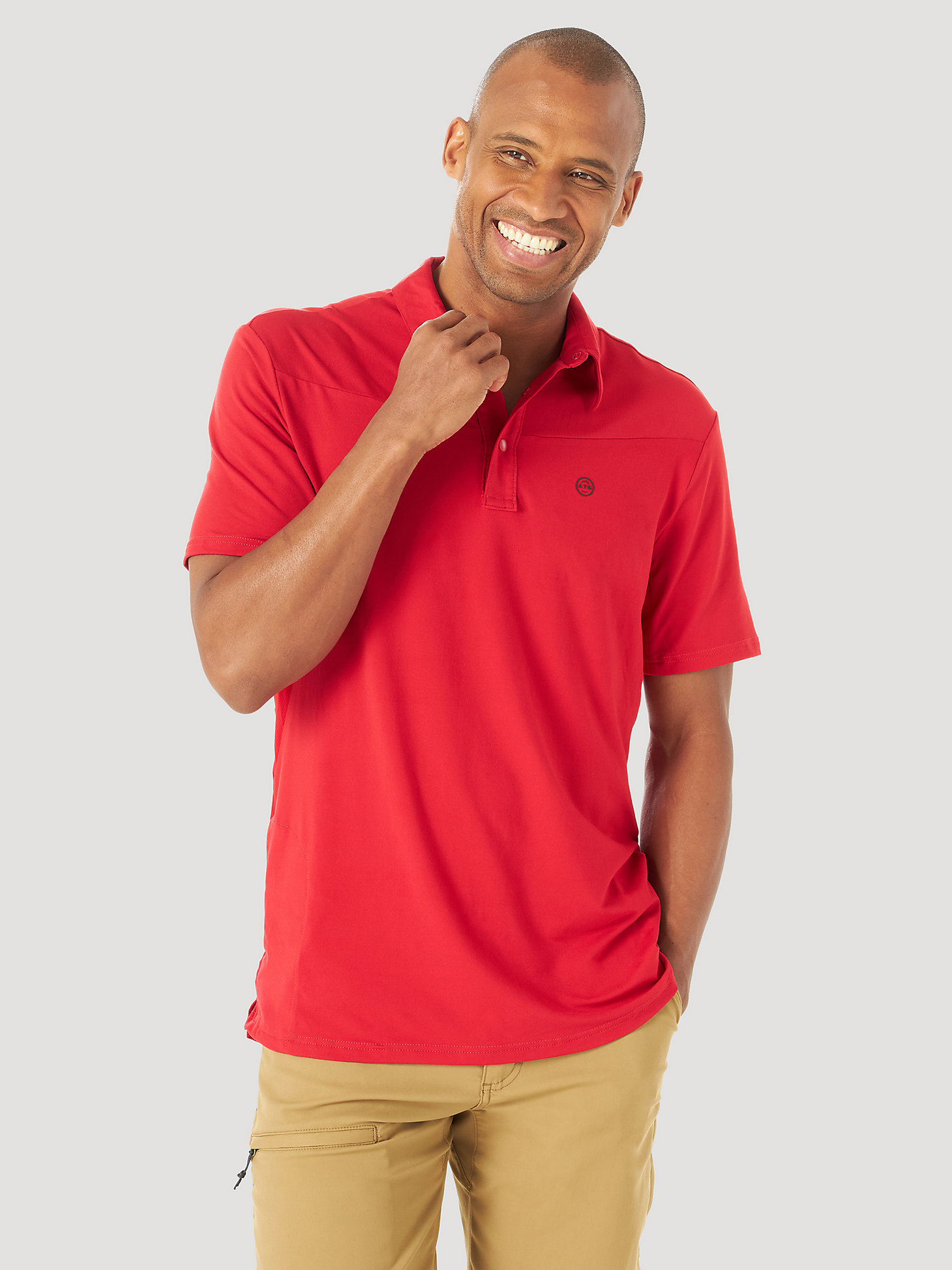 All terrain gear Short Sleeve Performance Polo in Haute Red main view