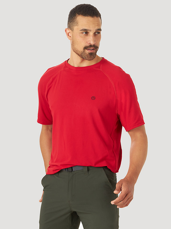 Short Sleeve Performance Tee in Haute Red main view