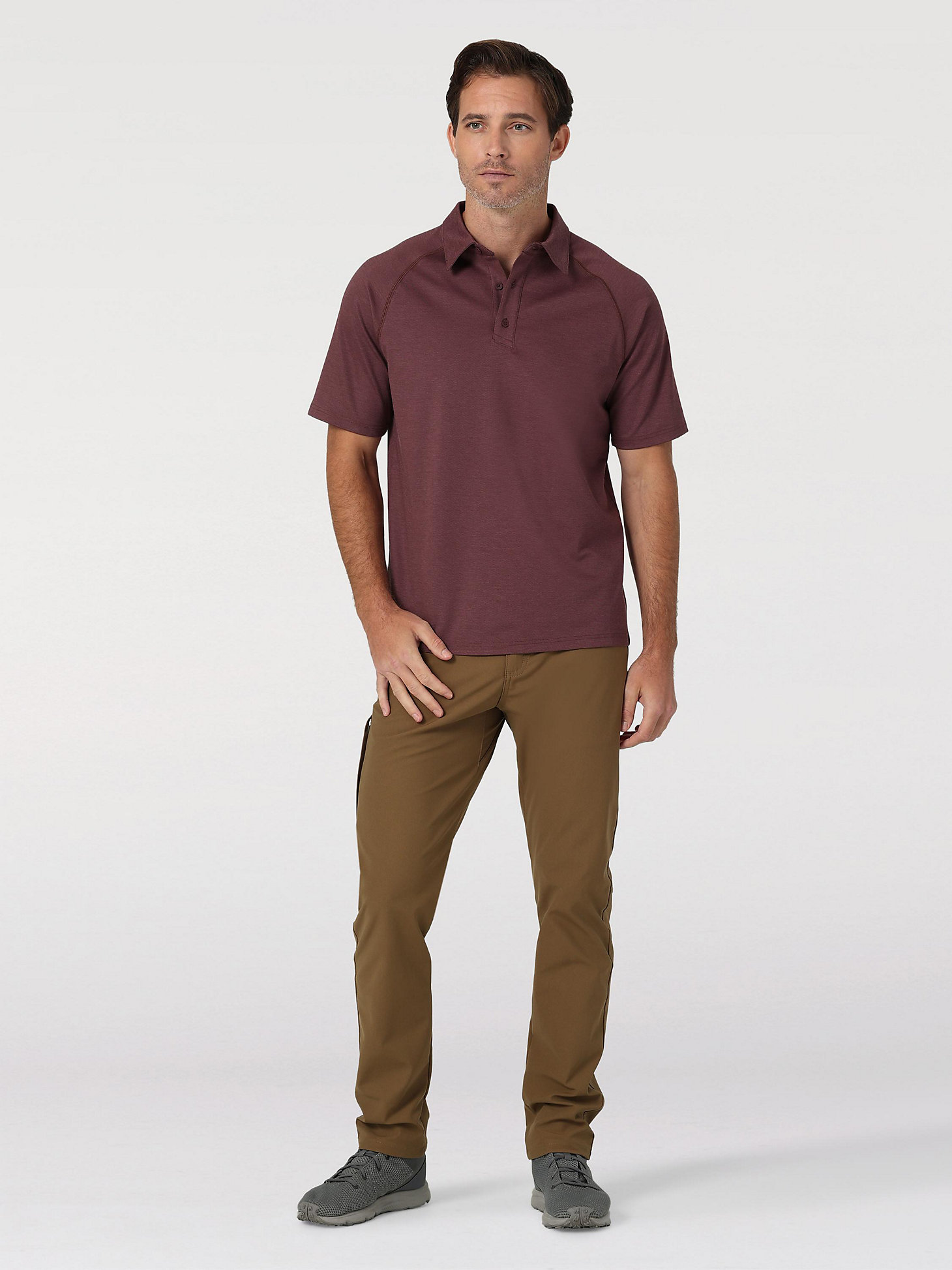 Short Sleeve Performance Polo in Decadent Chocolate alternative view 1