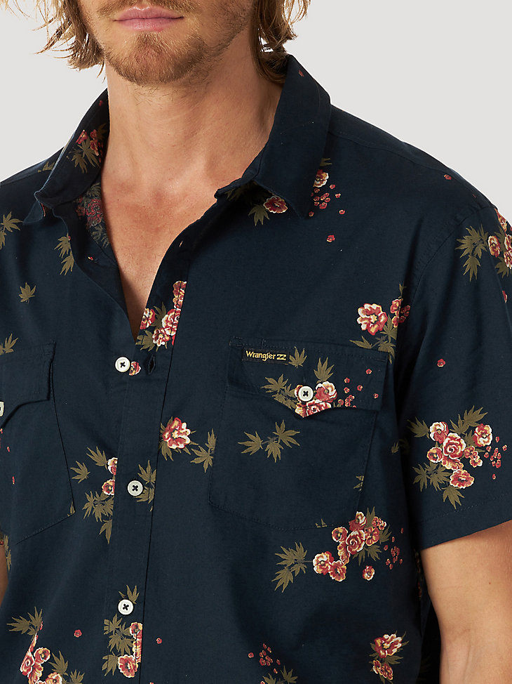 Billabong X Wrangler® Rose Garden Short Sleeve Shirt in Indigo alternative view 3