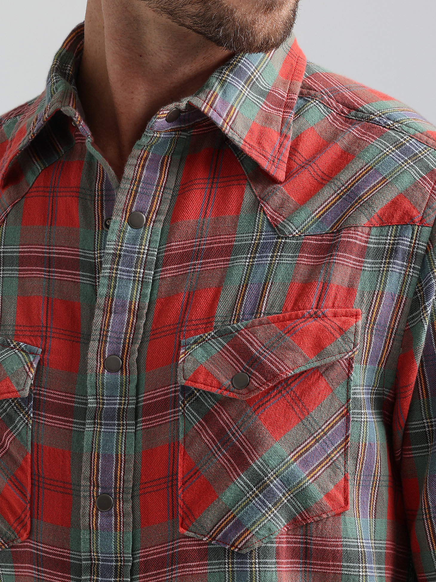 Plaid Western Shirt in Cardinal Red alternative view 5