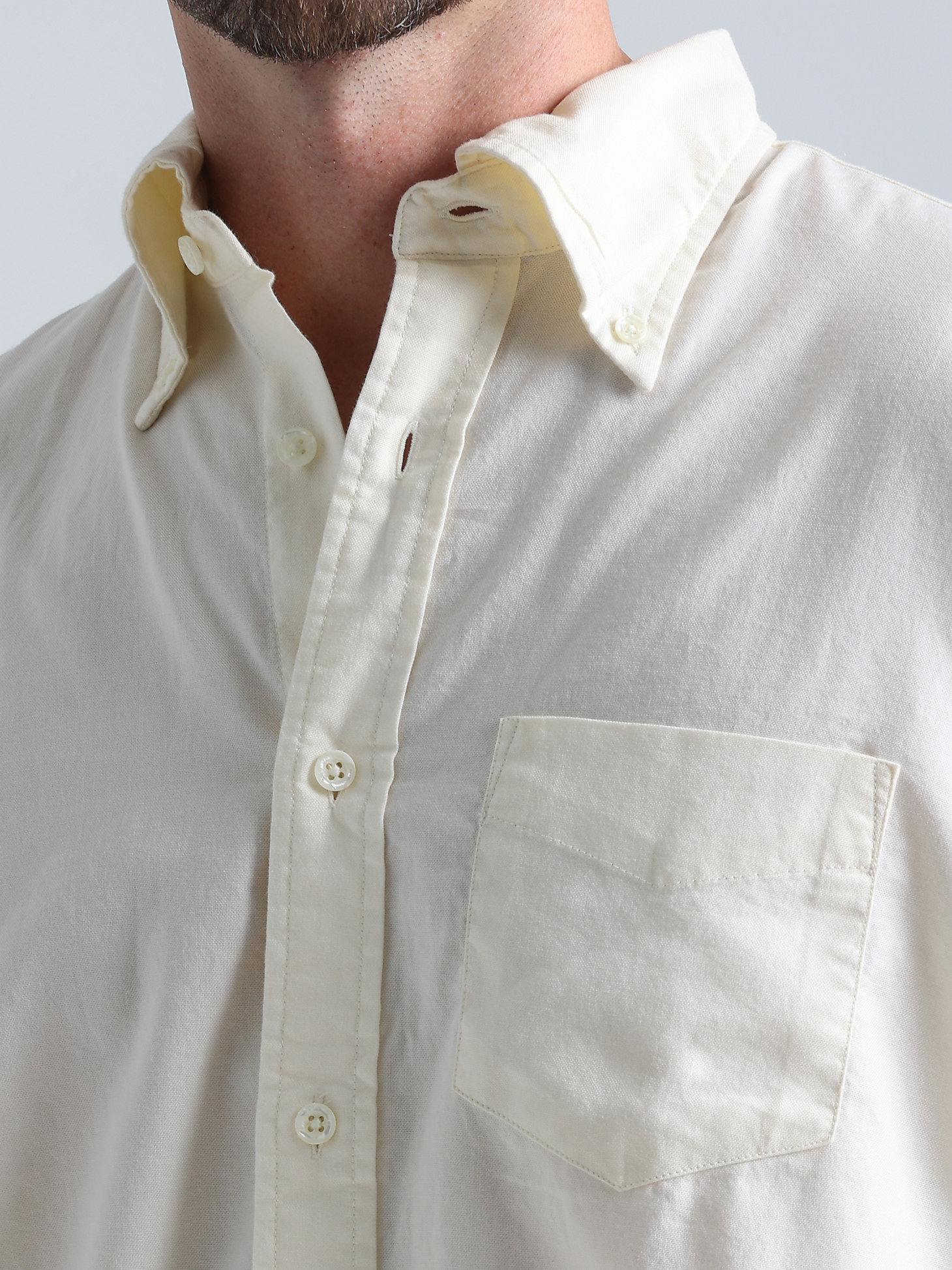 Embroidered Oxford Shirt in Cream alternative view 5