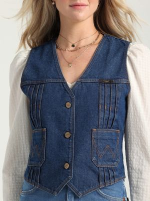 Blue denim best sale vest ladies