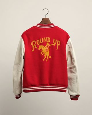 Red and gold varsity on sale jacket